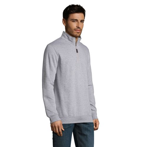 gris chiné SUDADERA CON CUELLO Y CREMALLERA PARA HOMBRE SOL'S STAN