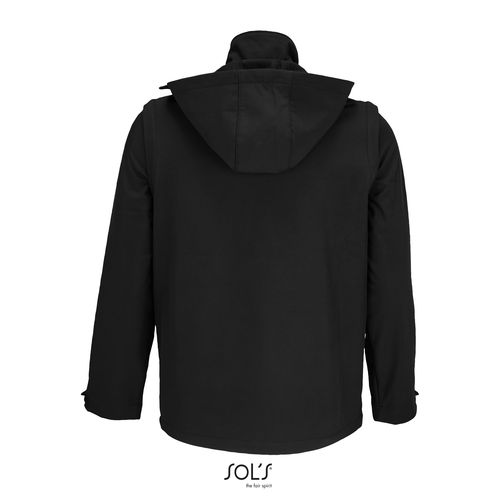 black SOFTSHELL CON CAPUCHA Y MANGAS DESMONTABLES SOL'S FALCON 3IN1
