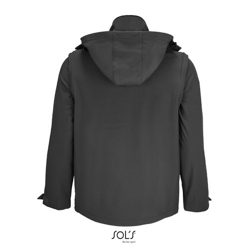 antracita SOFTSHELL CON CAPUCHA Y MANGAS DESMONTABLES SOL'S FALCON 3IN1