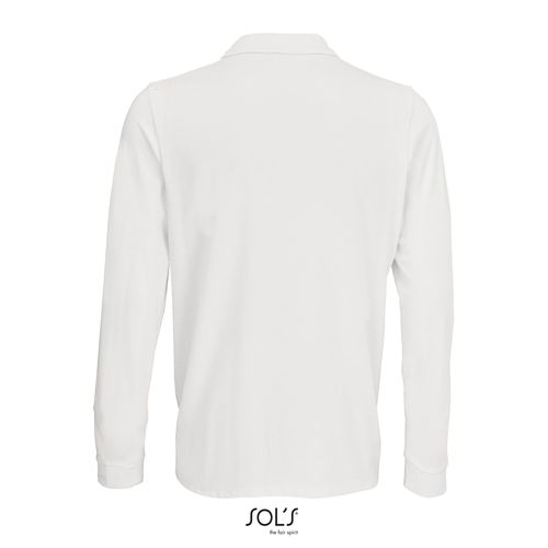 white POLO UNISEX MANGA LARGA DE POLIALGODÓN SOL'S PRIME LSL