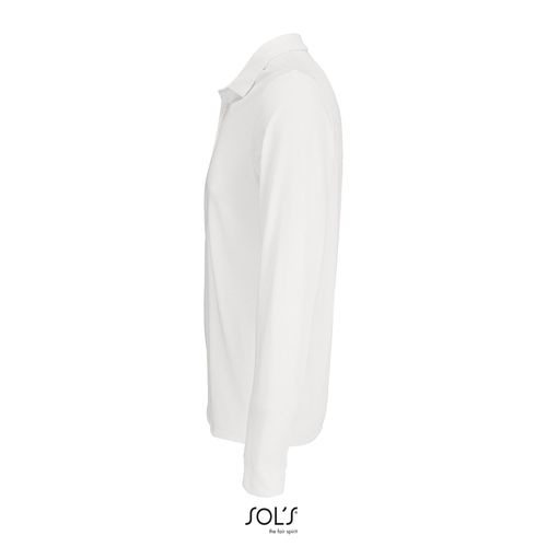 white POLO UNISEX MANGA LARGA DE POLIALGODÓN SOL'S PRIME LSL