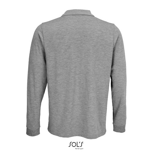 gris chiné POLO UNISEX MANGA LARGA DE POLIALGODÓN SOL'S PRIME LSL