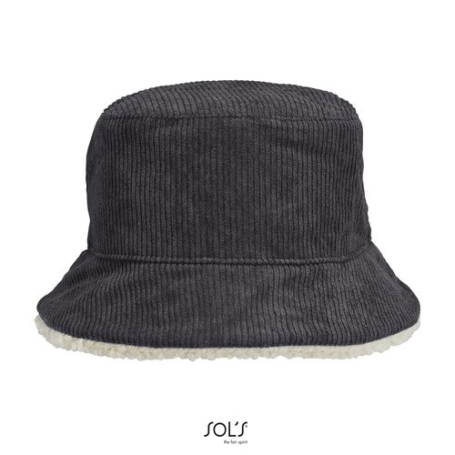 carbón/natural SOMBRERO DE PESCADOR REVERSIBLE SHERPA Y TERCIOPELO SOL'S BUCKET 2IN1