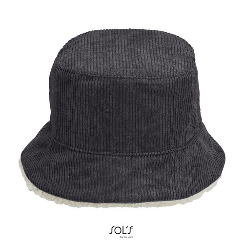 carbón/natural SOMBRERO DE PESCADOR REVERSIBLE SHERPA Y TERCIOPELO SOL'S BUCKET 2IN1