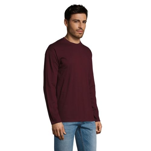 borgoña oscuro CAMISETA DE CUELLO REDONDO MANGA LARGA PARA HOMBRE SOL'S MONARCH