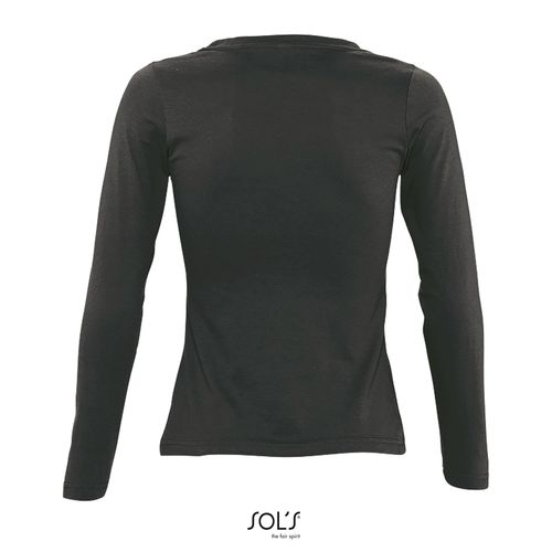 gris oscuro CAMISETA MUJER MANGA LARGA CON CUELLO REDONDO SOL'S MAJESTIC