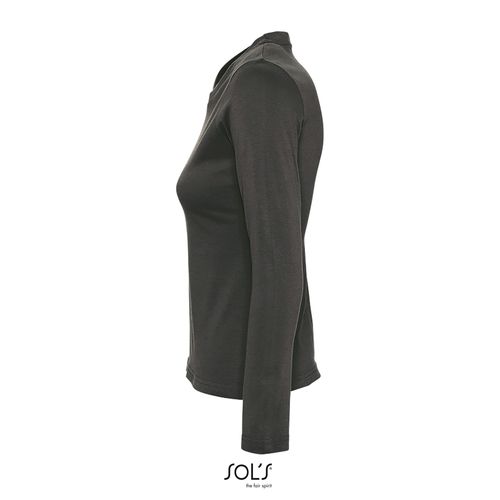gris oscuro CAMISETA MUJER MANGA LARGA CON CUELLO REDONDO SOL'S MAJESTIC