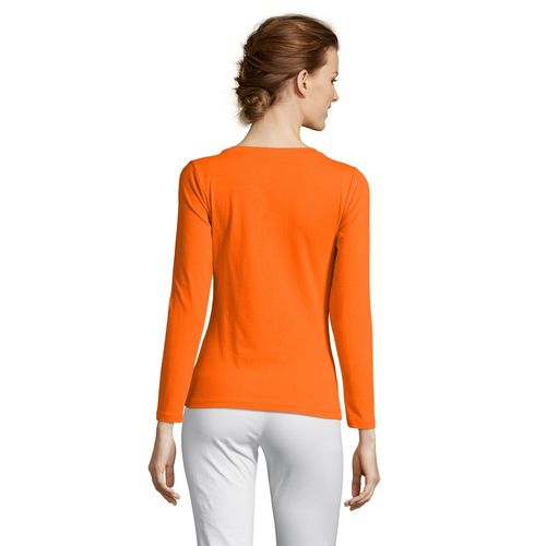 orange CAMISETA MUJER MANGA LARGA CON CUELLO REDONDO SOL'S MAJESTIC