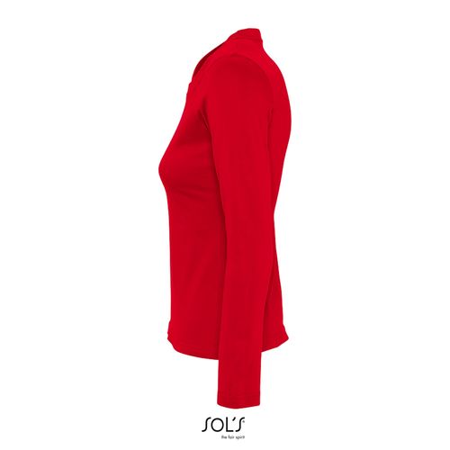 red CAMISETA MUJER MANGA LARGA CON CUELLO REDONDO SOL'S MAJESTIC