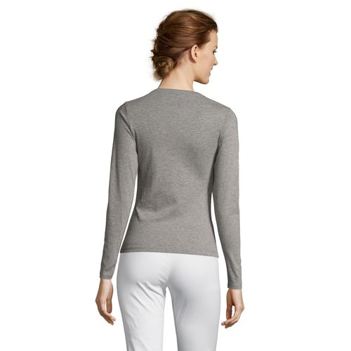 gris chiné CAMISETA MUJER MANGA LARGA CON CUELLO REDONDO SOL'S MAJESTIC