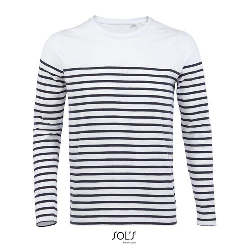 blanco/azul marino CAMISETA RAYADA DE MANGA LARGA PARA HOMBRE SOL'S MATELOT LSL MEN