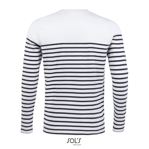 blanco/azul marino CAMISETA RAYADA DE MANGA LARGA PARA HOMBRE SOL'S MATELOT LSL MEN