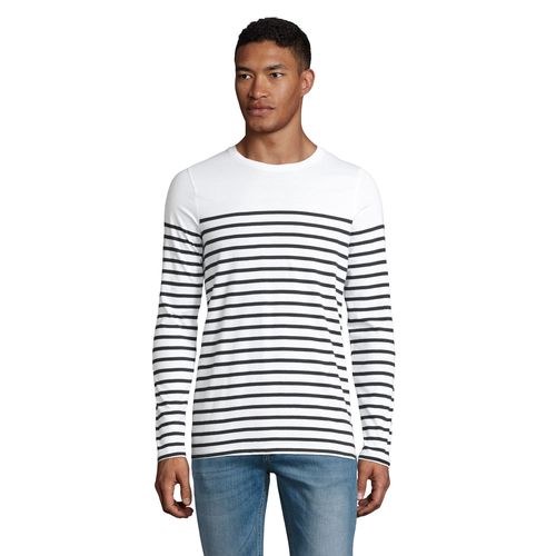 blanco/azul marino CAMISETA RAYADA DE MANGA LARGA PARA HOMBRE SOL'S MATELOT LSL MEN