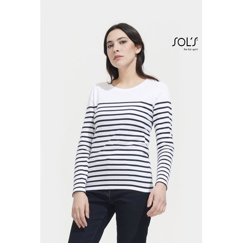 TEE-SHIRT FEMME MANCHES LONGUES RAYÉ SOL'S MATELOT LSL WOMEN