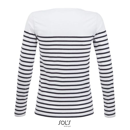 blanco/azul marino CAMISETA RAYADA DE MANGA LARGA PARA MUJER SOL'S MATELOT LSL WOMEN
