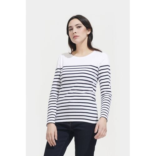 TEE-SHIRT FEMME MANCHES LONGUES RAYÉ SOL'S MATELOT LSL WOMEN