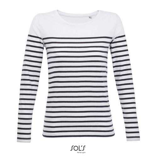TEE-SHIRT FEMME MANCHES LONGUES RAYÉ SOL'S MATELOT LSL WOMEN