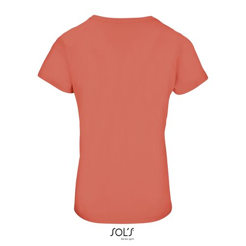 pop naranja CAMISETA AJUSTADA DE CUELLO REDONDO PARA MUJER SOL'S CRUSADER WOMEN