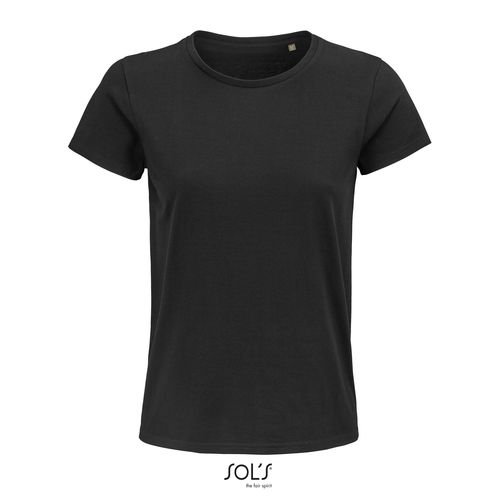 negro produndo CAMISETA AJUSTADA DE CUELLO REDONDO PARA MUJER SOL'S PIONEER WOMEN