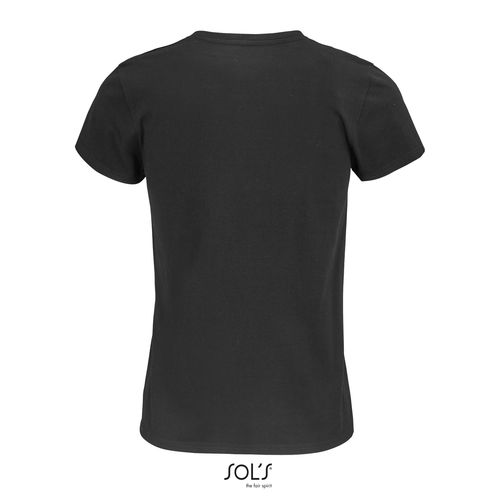 negro produndo CAMISETA AJUSTADA DE CUELLO REDONDO PARA MUJER SOL'S PIONEER WOMEN