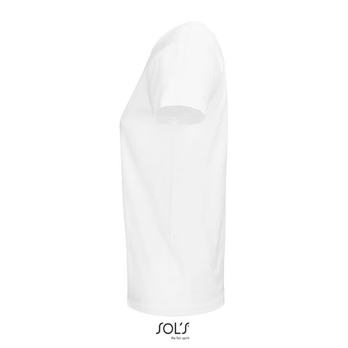 white CAMISETA AJUSTADA DE CUELLO REDONDO PARA MUJER SOL'S PIONEER WOMEN