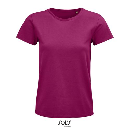 fucsia CAMISETA AJUSTADA DE CUELLO REDONDO PARA MUJER SOL'S PIONEER WOMEN