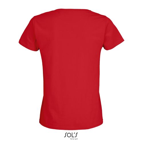 rojo vivo CAMISETA AJUSTADA DE CUELLO REDONDO PARA MUJER SOL'S PIONEER WOMEN