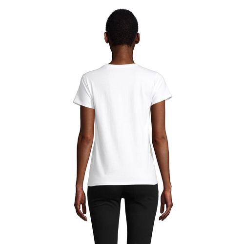 white CAMISETA AJUSTADA DE CUELLO REDONDO PARA MUJER SOL'S PIONEER WOMEN
