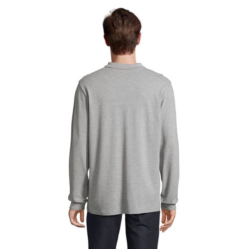 gris chiné POLO UNISEX DE MANGA LARGA SOL'S PLANET LSL