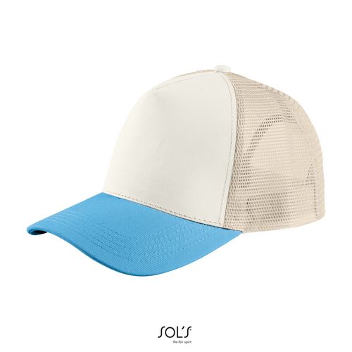 crudo/azul aqua/lino GORRA DE MALLA DE 5 PANELES SOL'S BLINK