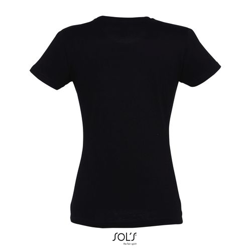 negro produndo CAMISETA DE CUELLO REDONDO PARA MUJER SOL'S Imperial WOMEN