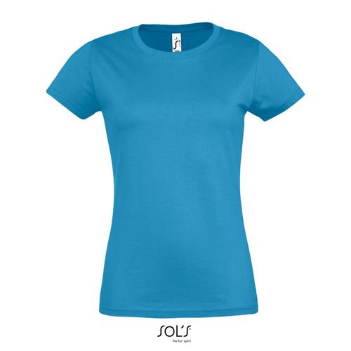 azul aqua CAMISETA DE CUELLO REDONDO PARA MUJER SOL'S Imperial WOMEN