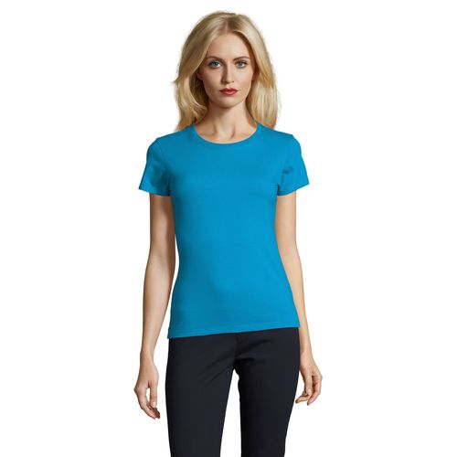 azul aqua CAMISETA DE CUELLO REDONDO PARA MUJER SOL'S Imperial WOMEN