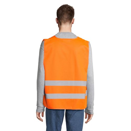 naranja neón CHALECO DE SEGURIDAD UNISEX SOL'S SAFETY PRO