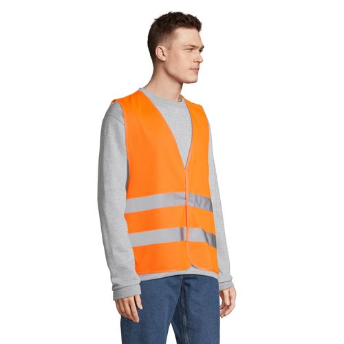naranja neón CHALECO DE SEGURIDAD UNISEX SOL'S SAFETY PRO