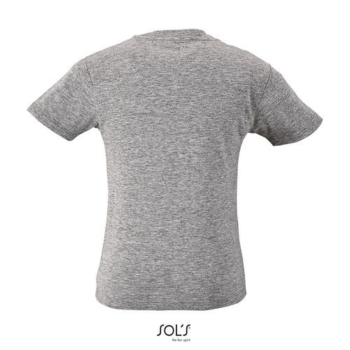 gris chiné CAMISETA DE MANGA CORTA DE NIÑO CON CUELLO REDONDO SOL'S MILO KIDS