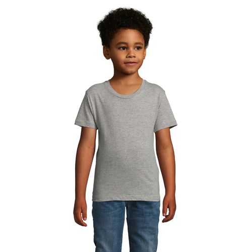 gris chiné CAMISETA DE MANGA CORTA DE NIÑO CON CUELLO REDONDO SOL'S MILO KIDS