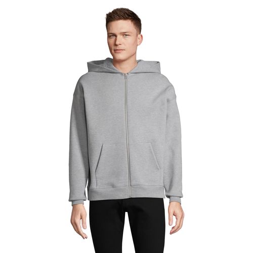 gris chiné SUDADERA UNISEX CON CREMALLERA Y CAPUCHA SOL'S JELO