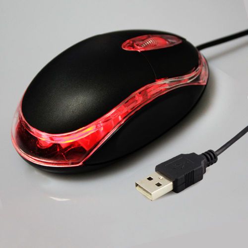 Mini souris optique avec fil, lumière