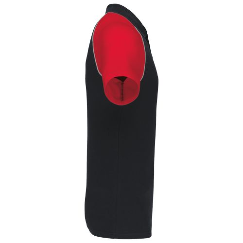 negro/rojo Polo baseball manga corta