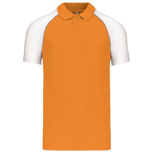 naranja/blanco Polo baseball manga corta
