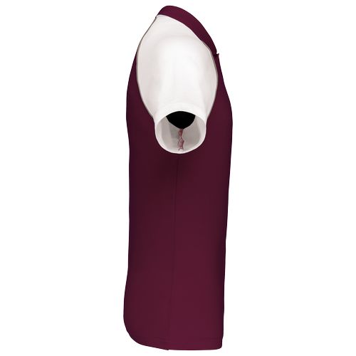 burdeos/blanco Polo baseball manga corta