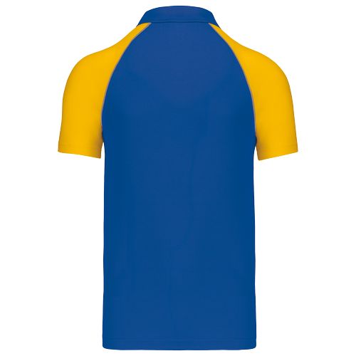 azulón/amarillo Polo baseball manga corta