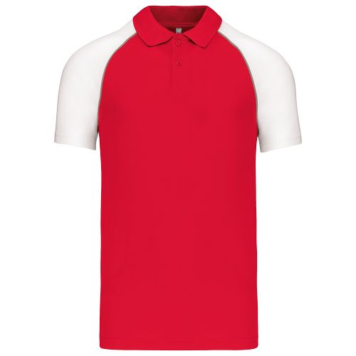 rojo/blanco Polo baseball manga corta