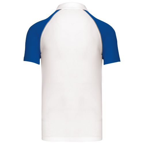 blanco/azulón Polo baseball manga corta