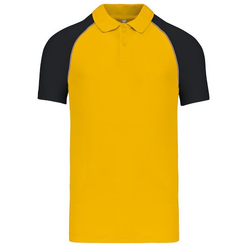 amarillo/negro Polo baseball manga corta