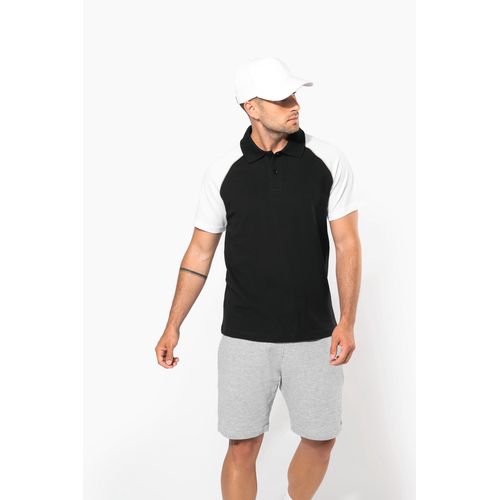 negro/rojo Polo baseball manga corta