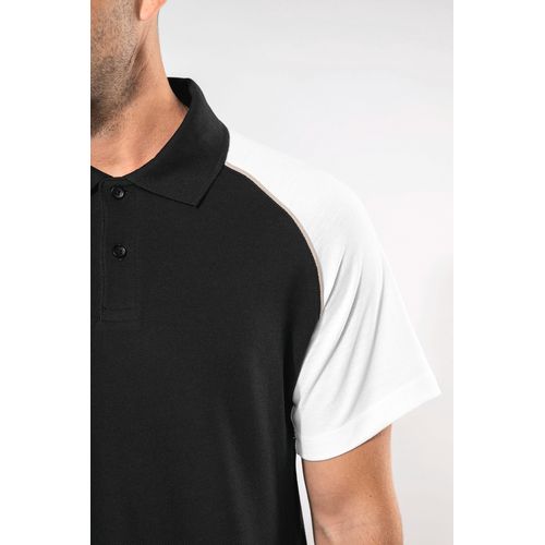 gris pizarra/negro Polo baseball manga corta