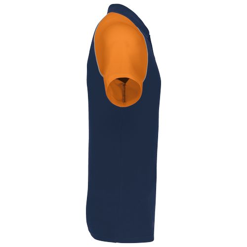 azul marino/naranja Polo baseball manga corta