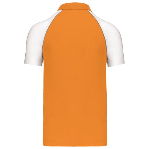 naranja/blanco Polo baseball manga corta
